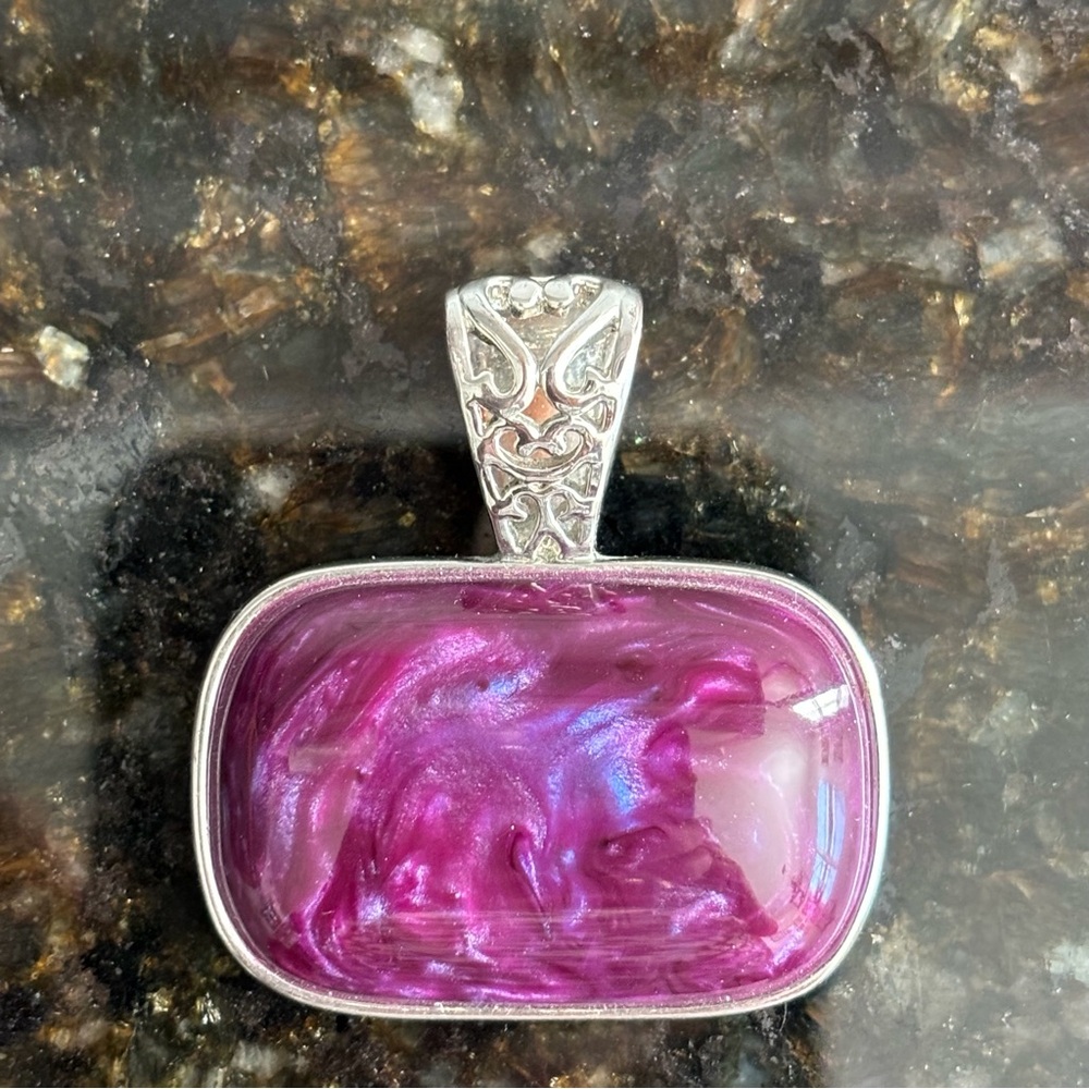 Lia Sophia Cabachon Stone Pendant Purples Pinks Blues